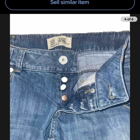 Zara Juniors  Vtg Y2K TRF Denim Rules Boho Flare Jeans Size 8​ - Picture 4 of 6
